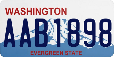 WA license plate AAB1898