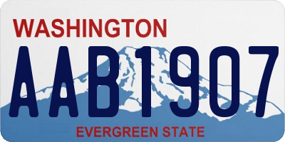 WA license plate AAB1907