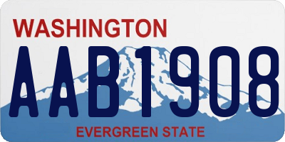 WA license plate AAB1908