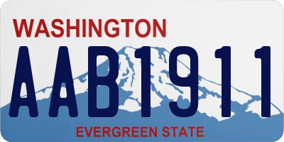 WA license plate AAB1911