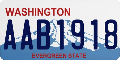 WA license plate AAB1918