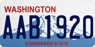 WA license plate AAB1920