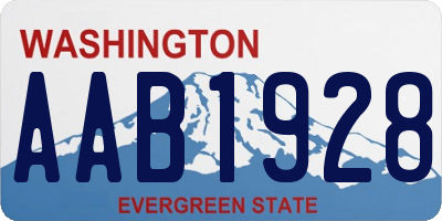 WA license plate AAB1928
