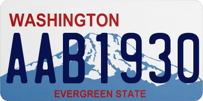 WA license plate AAB1930