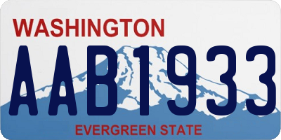 WA license plate AAB1933