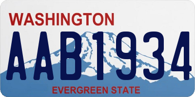 WA license plate AAB1934