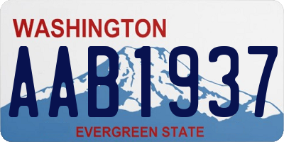 WA license plate AAB1937