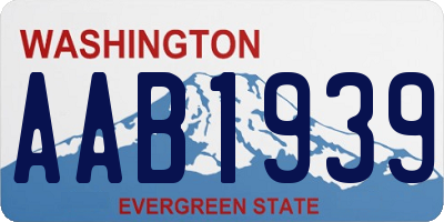 WA license plate AAB1939