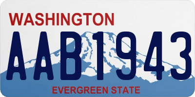 WA license plate AAB1943