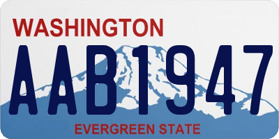 WA license plate AAB1947