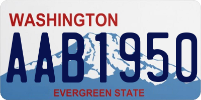 WA license plate AAB1950