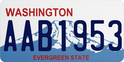 WA license plate AAB1953