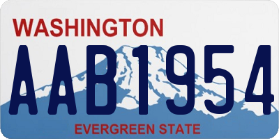 WA license plate AAB1954