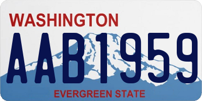 WA license plate AAB1959