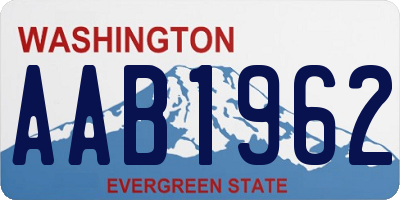 WA license plate AAB1962