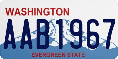 WA license plate AAB1967