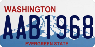 WA license plate AAB1968