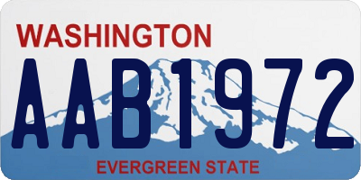 WA license plate AAB1972