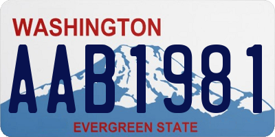 WA license plate AAB1981