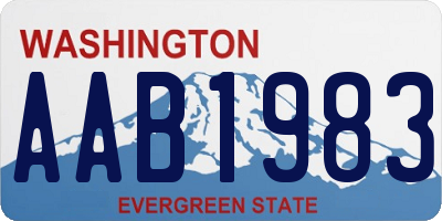 WA license plate AAB1983