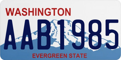 WA license plate AAB1985