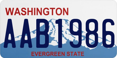 WA license plate AAB1986