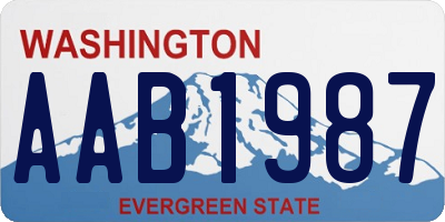 WA license plate AAB1987