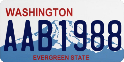 WA license plate AAB1988