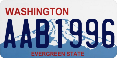 WA license plate AAB1996