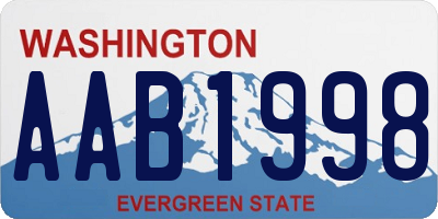 WA license plate AAB1998