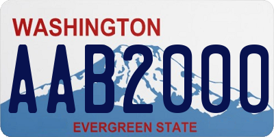 WA license plate AAB2000