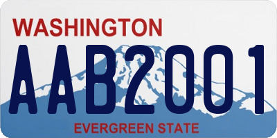 WA license plate AAB2001