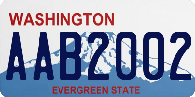 WA license plate AAB2002