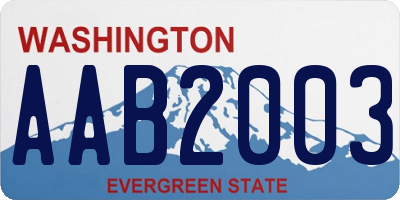 WA license plate AAB2003