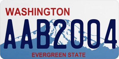 WA license plate AAB2004