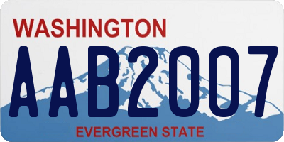 WA license plate AAB2007