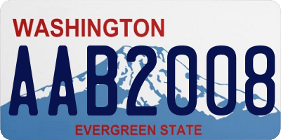 WA license plate AAB2008