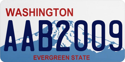 WA license plate AAB2009