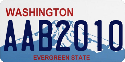 WA license plate AAB2010