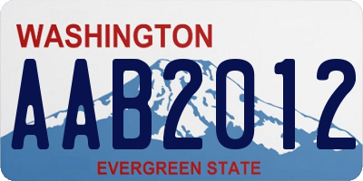 WA license plate AAB2012