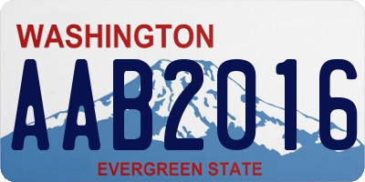 WA license plate AAB2016