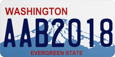 WA license plate AAB2018