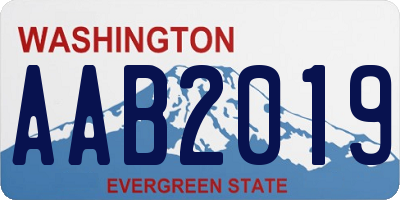 WA license plate AAB2019