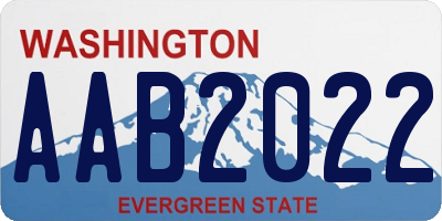 WA license plate AAB2022