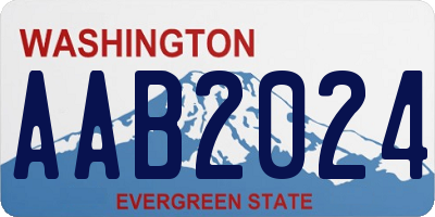WA license plate AAB2024