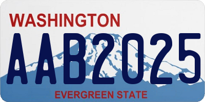 WA license plate AAB2025