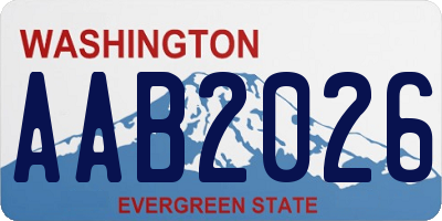 WA license plate AAB2026
