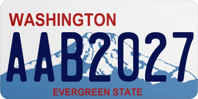 WA license plate AAB2027