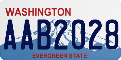 WA license plate AAB2028