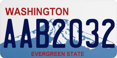 WA license plate AAB2032